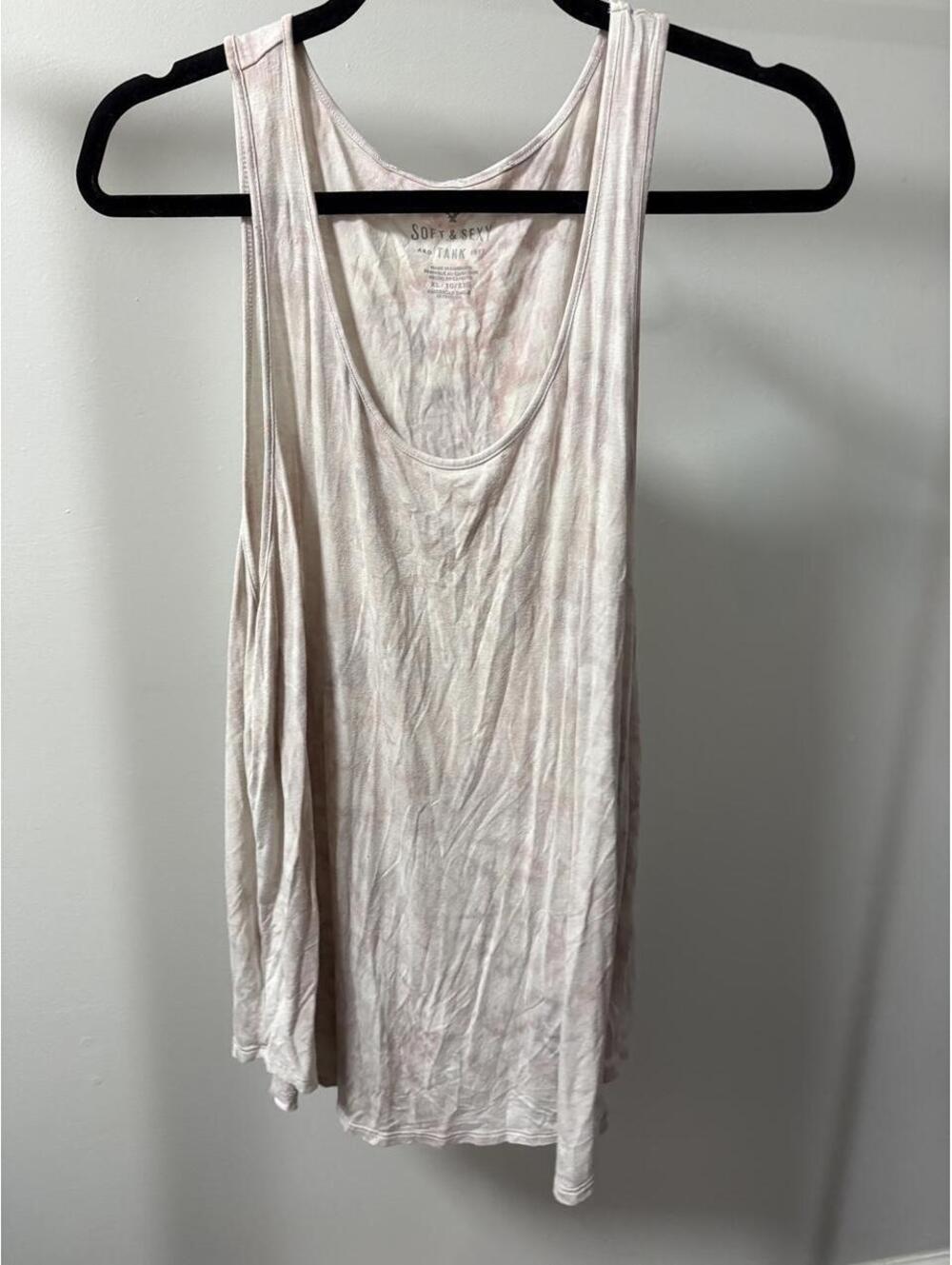 American Eagle Women's Pink and Cream Vests-tanks-cami